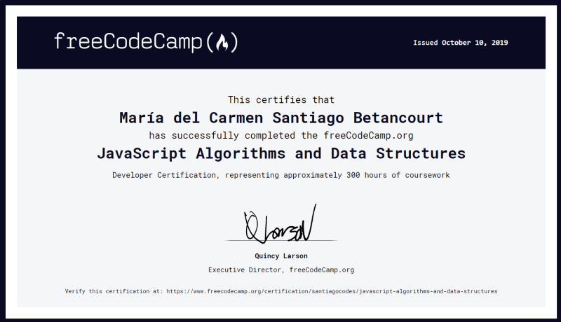 certificado javascript freeCodeCamp
